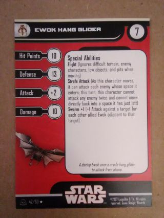 Star Wars Miniatures Rare Alliance And Empire 42 Ewok Hang Glider