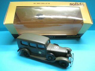 Solido No.  6003 1/43 Scale Wwii Us Army Cadillac Hq Officers Car Diecast Model