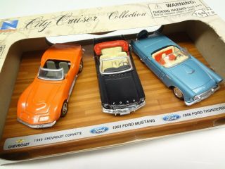 1969 Corvette 1964 Mustang 1956 Thunderbird 1:43rd Scale Die Cast Model 1:43 Car