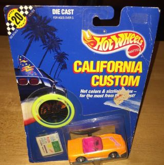 1989 Hot Wheels California Custom Orange Corvette Nip