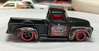 Hot Wheels ‘52 Chevy Pickup 1/64 Black Custom Wheel Swap Real Riders Chevrolet