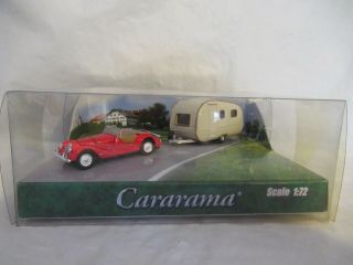 Cararama Morgan Plus Eight With Caravan Trailer Scale 1:72