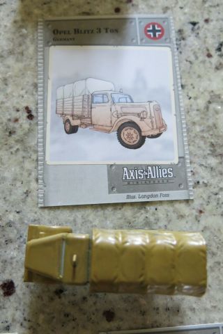 Axis & Allies Miniatures North Africa 36 Opel Blitz 3 Ton Truck Uc W/card