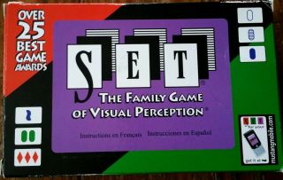 Set Card Game - The Family Game Of Visual Perception © 1991 Everest
