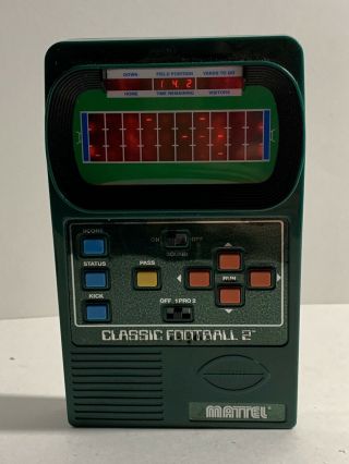 Mattel Classic Football 2 Handheld Electronic Video Game 2002 Great
