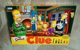 Clue Detective Board Game The Simpsons Edition - Parker Brothers 2002 - Ex