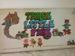 1971 Three Little Pigs Storybook Board Game No Reading 100 Complete Age 4 to 8 2