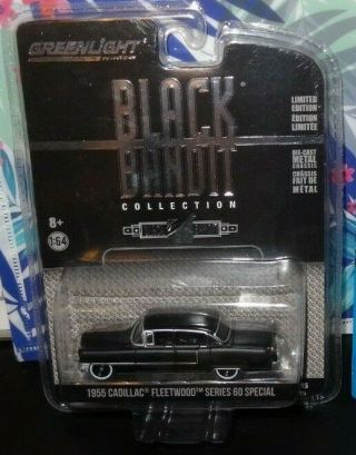 Green Light Collectibles Black Bandit 1955 Cadillac Fleetwood 60 Le Die - Cast Car