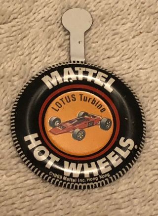 Lotus Turbine Hot Wheels Redline 1969 Display Button Pin.  Mattel.
