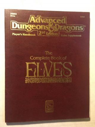 Phbr8 The Complete Book Of Elves Exc Dwarf Ad&d D&d Tsr Dungeons Dragons 2131