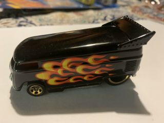 Hot Wheels Volkswagen Vw Drag Bus,  Limited Edition,  Black With Flames Loose