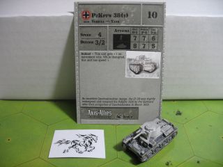 Axis & Allies Reserves Pzkpfw 38 (t) With Card 30/45