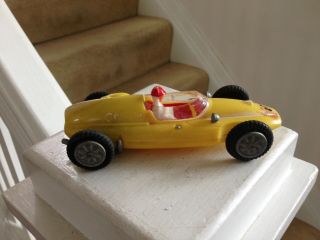 Vtg.  Marx Toys Hong Kong Friction Drive Plastic Race Car Collector Display Usa