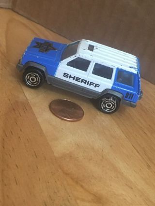 Majorette Jeep Cherokee 1/60 No.  224 Blue / White Sheriff Car