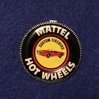 Vintage Mattel Hot Wheels Redline Era 1967 Custom Firebird Button Badge W/ Tab