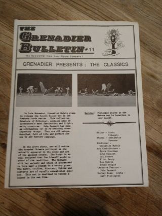 Grenadier Miniatures Bulletin - Number 11 - Vintage 1980s