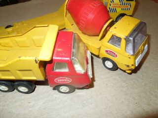 Vintage Tonka Toy Mini Metal Dump Truck,  Cement Mixer - Red