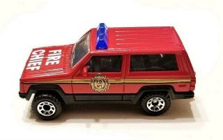 Matchbox Fire Chief Jeep Cherokee Scarce Variation -