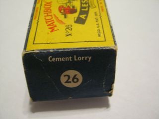 A Lesney Matchbox Series No 26 Cement Lorry Box Only