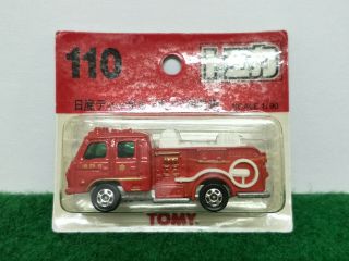 Tomy Tomica Blister Pack No.  110 Nissan Diesel Pump Fire Engine Made In China