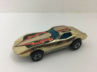 1979 Hot Wheels Corvette Stingray Blackwall Golden Machines Gold Chrome Chevy