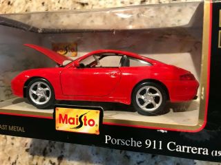 1997 Porsche 911 Carrera 1:24 Die Cast Metal By Maisto Special Edition