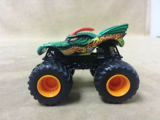 Hot Wheels Monster Jam 1:64 Scale Dragon Monster Truck Diecast Orange Hubs