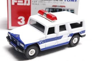 Tomica No.  3 Toyota Megacruiser Patrol Car 1/66 Scale Toy Car