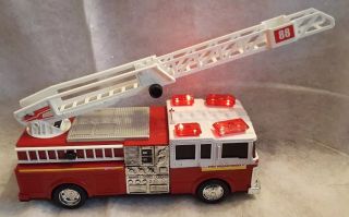 12.  5 " Red Fire Engine Toy Truck W/ Lights,  Sound & Extending Rescue Ladder