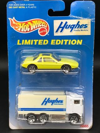 Hot Wheels Hughes Limited Edition Hughs Truck And Neon Pontiac Fiero In Pack