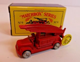 Matchbox No.  9 A Moko Lesney Red Firetruck 1988 Rare Die Cast