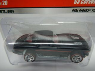 Hot Wheels Larry ' s Garage ' 63 Corvette Real Riders Black (1) 2