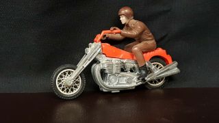 Vintage Mattel Toy Road Hog Hot Wheels Motorcycle With Rider