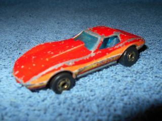 1980 Hot Wheels Corvette Stingray Red Diecast Car Made In Hong Hong