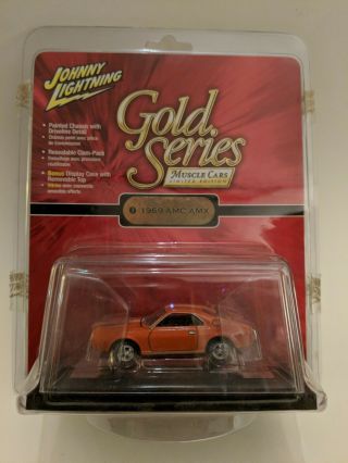 Johnny Lightning Gold Series 1969 Amc Amx Number 7 Orange 1:64 Diecast Car