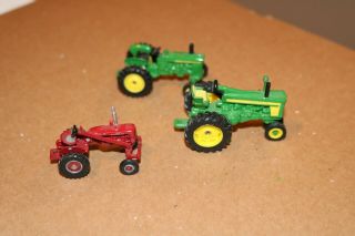 3 John Deere Die Cast Mini Model Tractors Highly Detailed Ertl