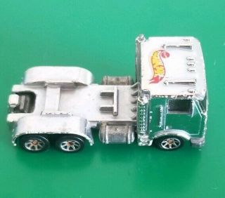 Hot Wheels Big Rig Cabover Semi Truck 1986 Silver Made in Malaysia 2