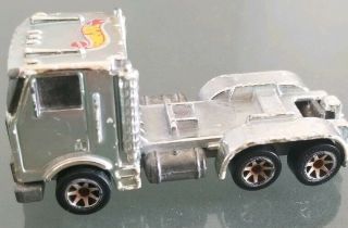 Hot Wheels Big Rig Cabover Semi Truck 1986 Silver Made in Malaysia 3