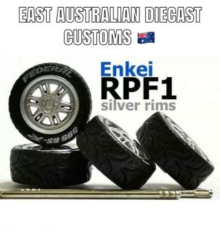 Eadc Custom Wheels 1:64 Enkei Rpf1 Silver Set Of 4 Hot Wheels Matchbox