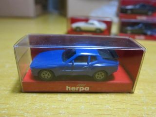 Herpa - Scale 1/87 - Miniatur Automobile - Porsche 944 - Blue - Mini Toy Car