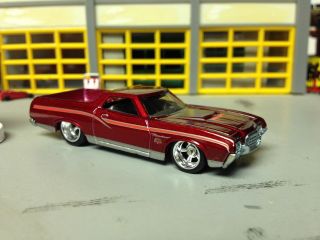1/64 1972 Ford Ranchero Gt /candy Red/silver Accents/billet Wheels/rubber Tires