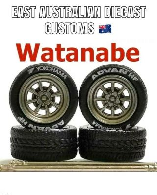 Eadc Custom Wheels Watanabe Bronze Spoke 1:64 Set Of 4 Hot Wheels Matchbox