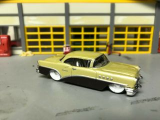 1/64 1955 Buick Century Htp In Tan/brown With Lowered Front & Rubber Ww Tires