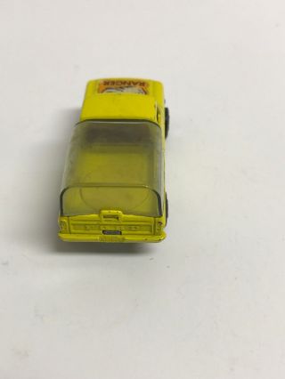 1973 Matchbox Lesney Rolamatics 57 Wild Life Truck in yellow Ranger 5