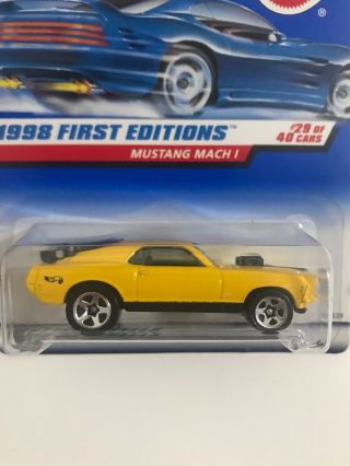 1998 HOT WHEELS FIRST EDITION FE 29 YELLOW FORD MUSTANG MACH 1 HW 670 2
