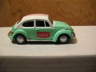 Motor City Classic Die Cast Green & White Coca Cola Volkswagen Beetle