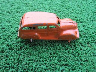Vintage Orange Tootsietoy Tootsie Toy 4 Door Sedan 3