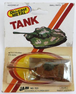 Vintage Jaru 723 Die Cast Military Tank Wheeling Us Army Scale Model N 70s