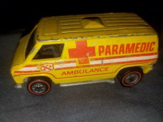 1974 Red Line Hot Wheels Yellow Paramedic Van