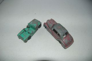 Vintage Tootsietoy 1940s Chrysler/dodge/ford? Sedan And Army Jeep